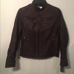 Micheal Kors Washed Nubuck Leather Jacket